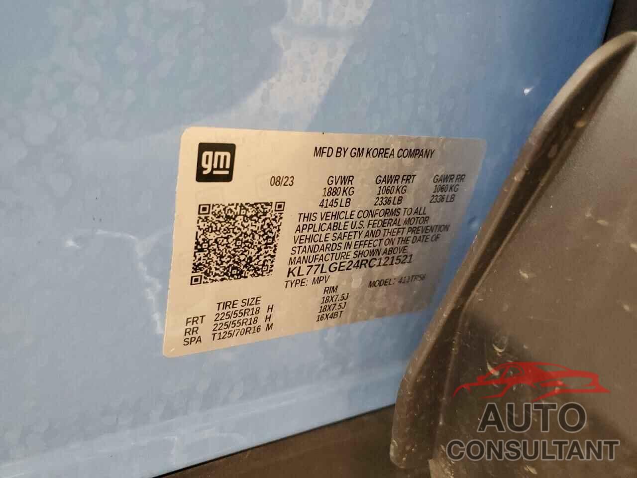 CHEVROLET TRAX 1RS 2024 - KL77LGE24RC121521
