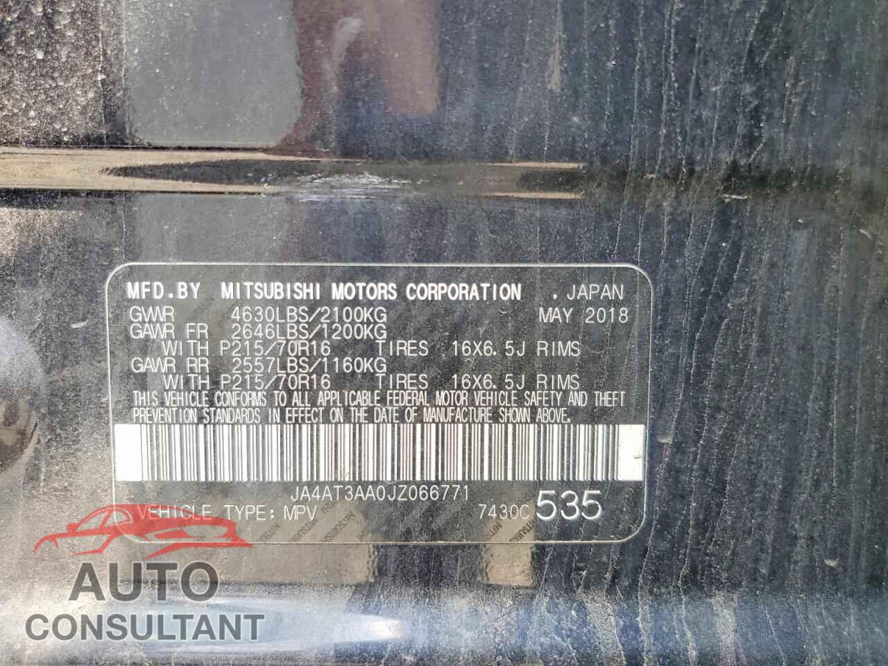 MITSUBISHI ECLIPSE 2018 - JA4AT3AA0JZ066771