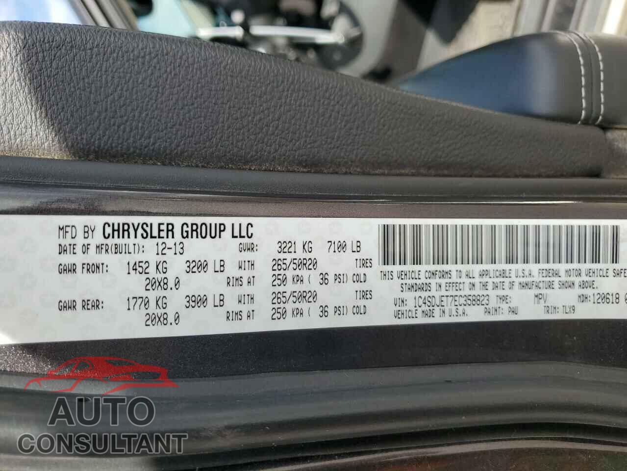 DODGE DURANGO 2014 - 1C4SDJET7EC358823