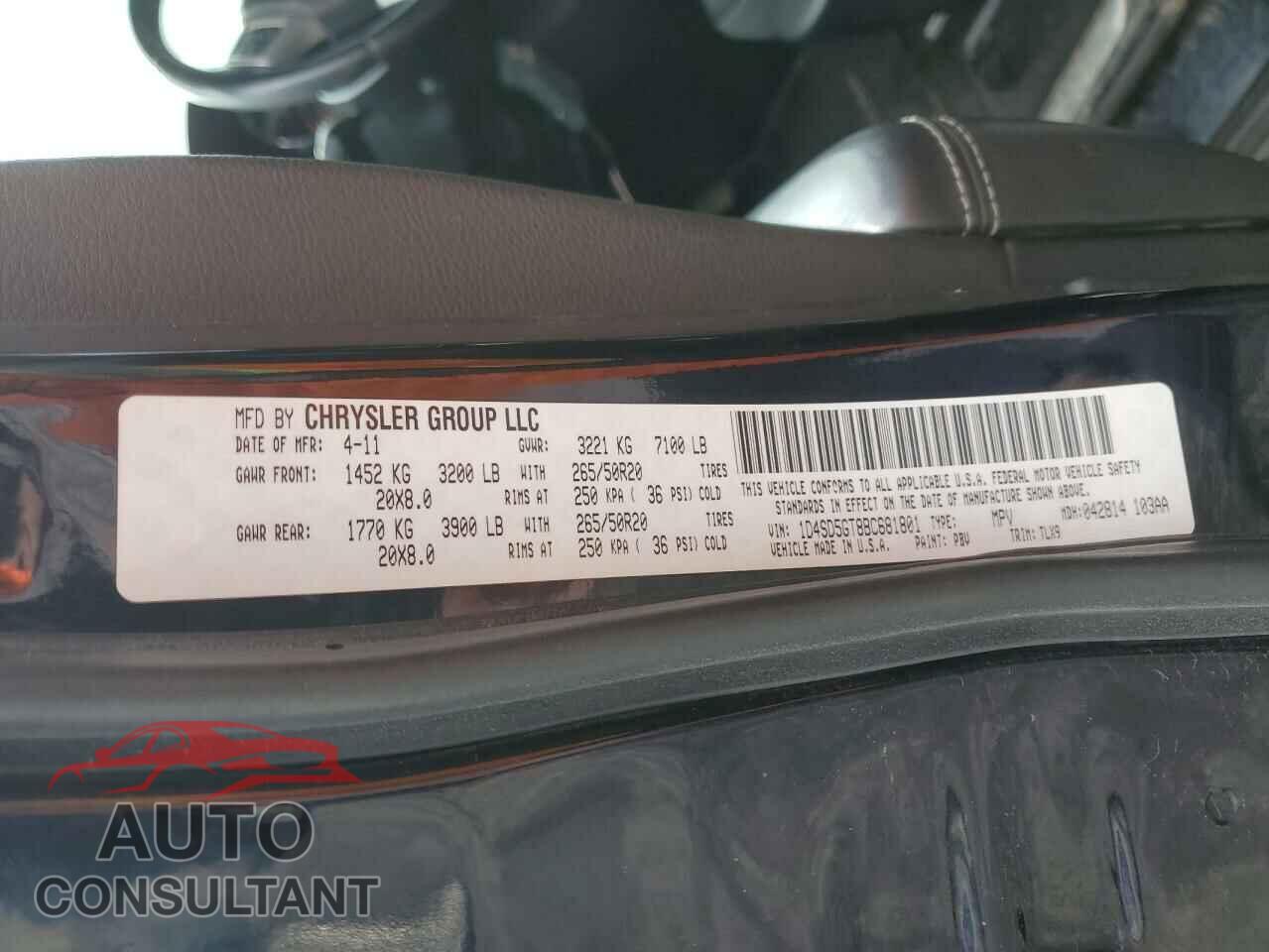 DODGE DURANGO 2011 - 1D4SD5GT8BC681801