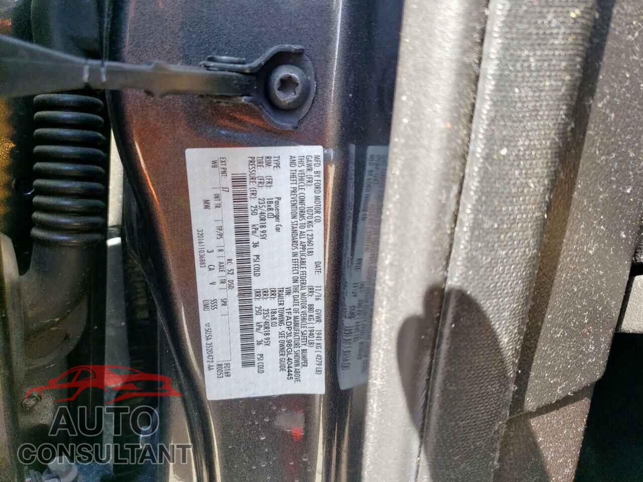 FORD FOCUS 2016 - 1FADP3L98GL404445