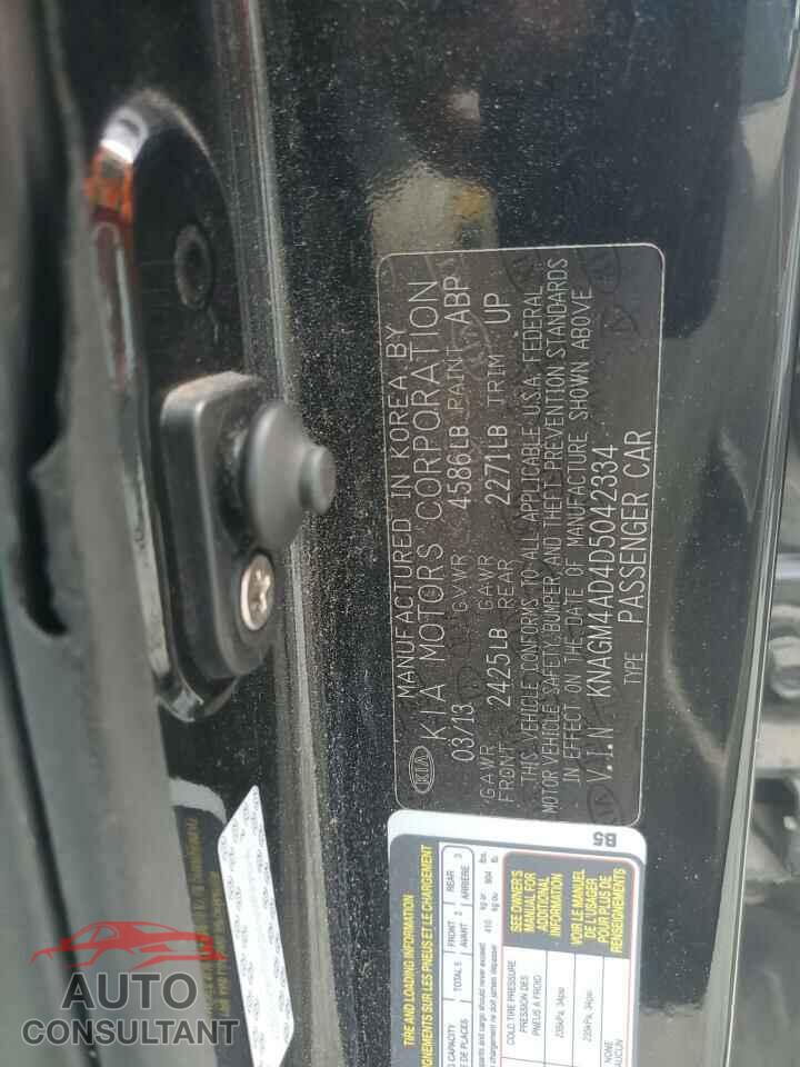 KIA OPTIMA 2013 - KNAGM4AD4D5042334