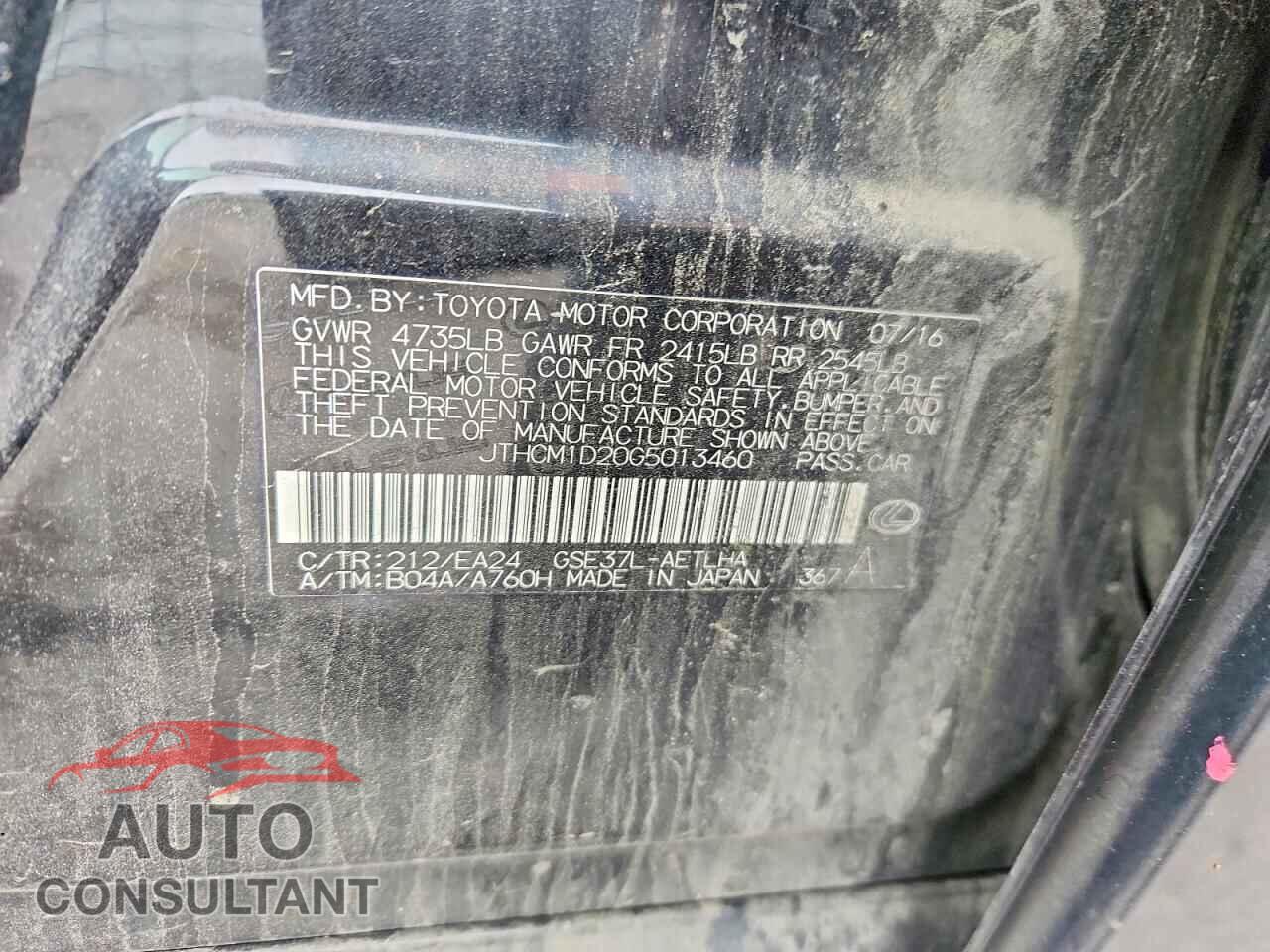 LEXUS IS 2016 - JTHCM1D20G5013460