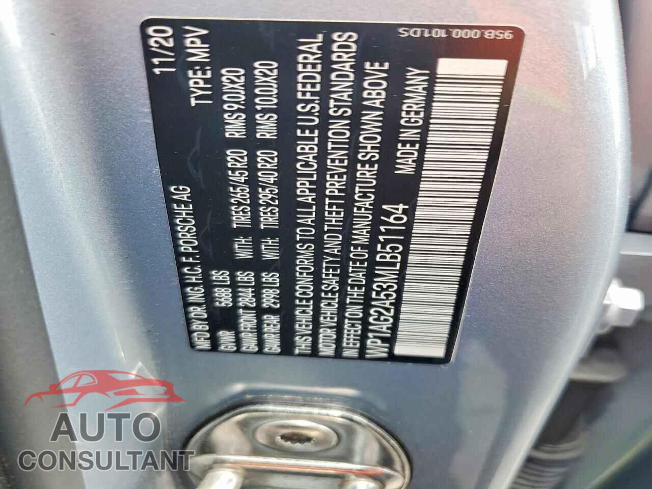 PORSCHE MACAN 2021 - WP1AG2A53MLB51164