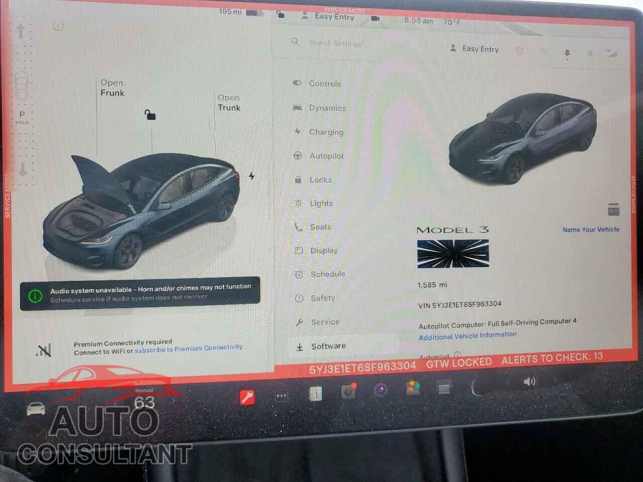 TESLA MODEL 3 2025 - 5YJ3E1ET6SF963304