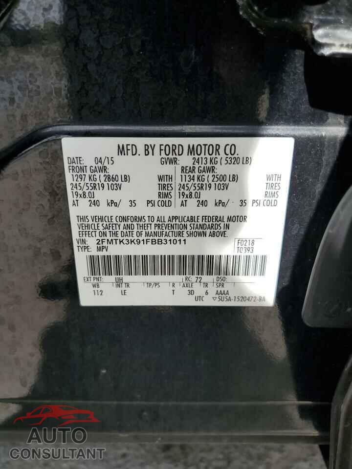 FORD EDGE 2015 - 2FMTK3K91FBB31011