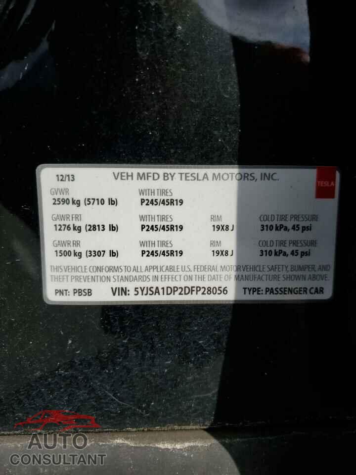 TESLA MODEL S 2013 - 5YJSA1DP2DFP28056