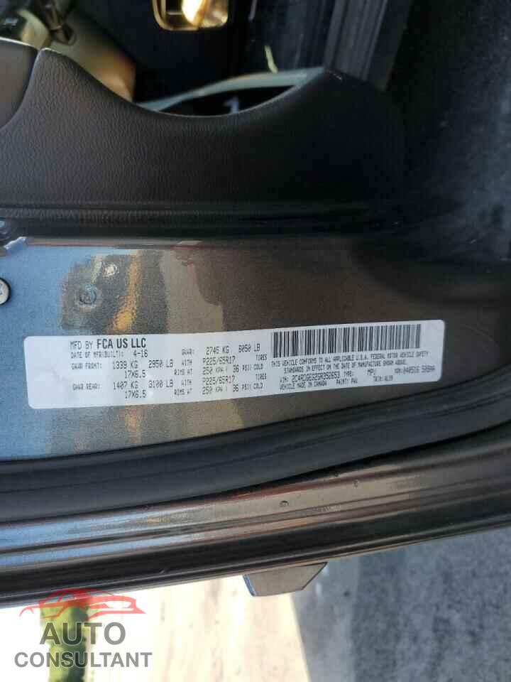 DODGE CARAVAN 2016 - 2C4RDGEG2GR352653