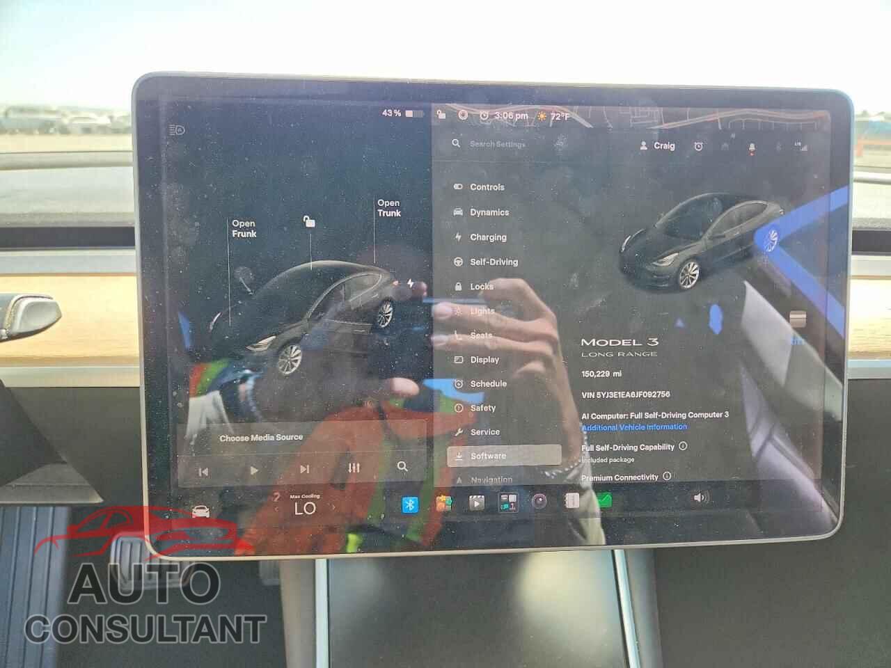 TESLA MODEL 3 2018 - 5YJ3E1EA6JF092756