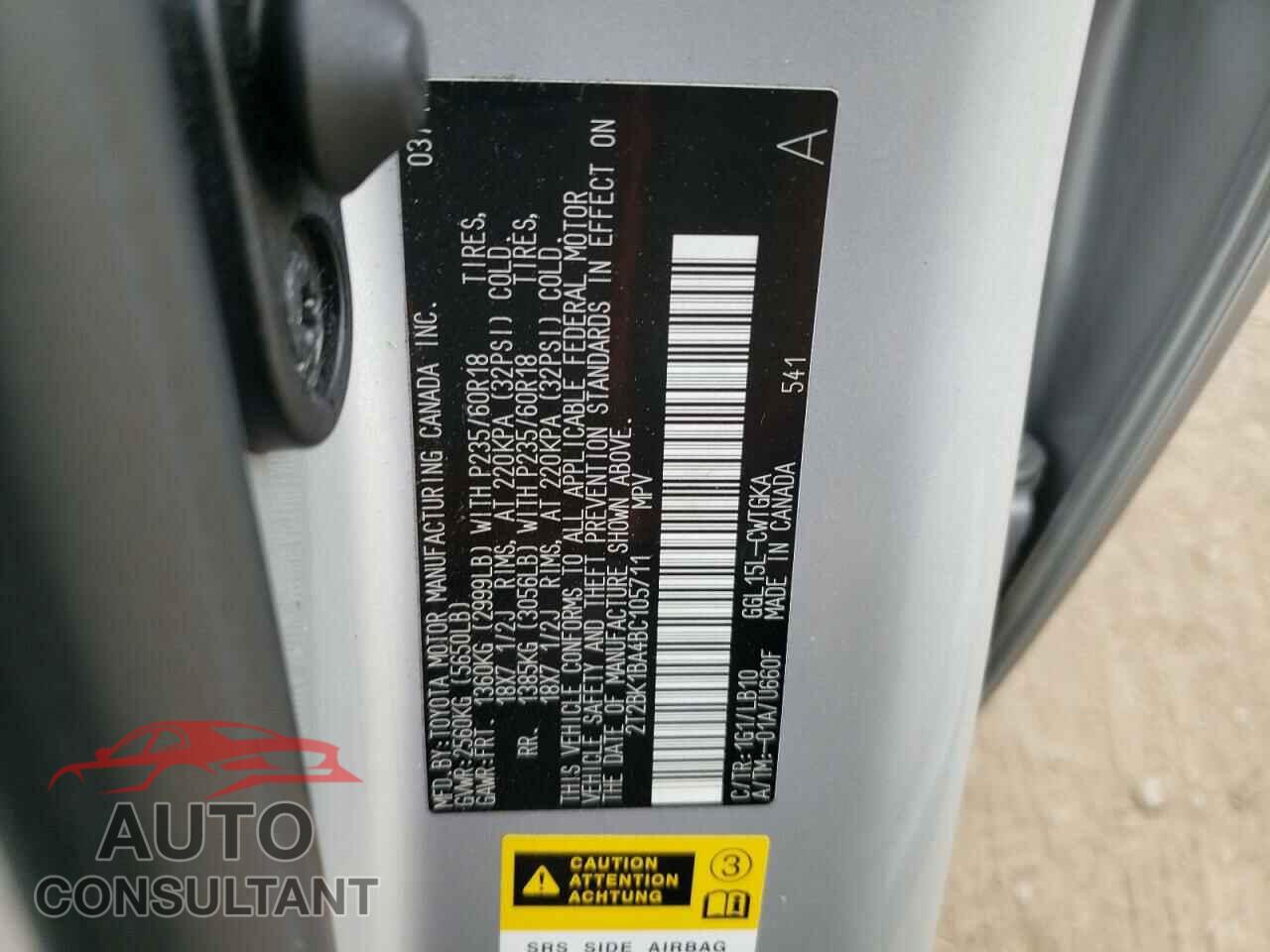 LEXUS RX350 2011 - 2T2BK1BA4BC105711