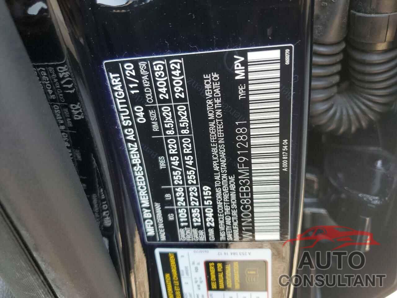 MERCEDES-BENZ GLC-CLASS 2021 - W1N0G8EB3MF912881