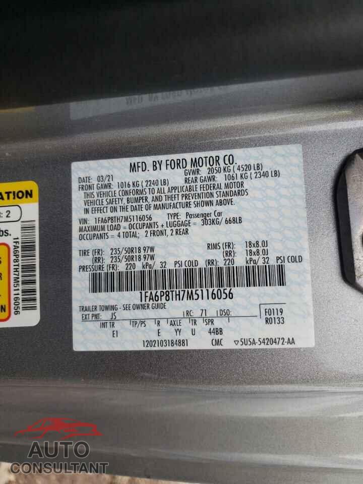 FORD MUSTANG 2021 - 1FA6P8TH7M5116056