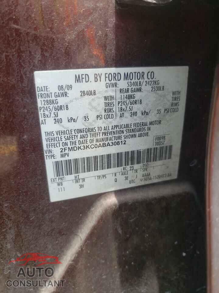 FORD EDGE 2010 - 2FMDK3KC0ABA30812