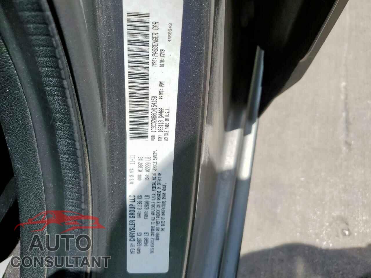 DODGE AVENGER 2012 - 1C3CDZAB0CN154158