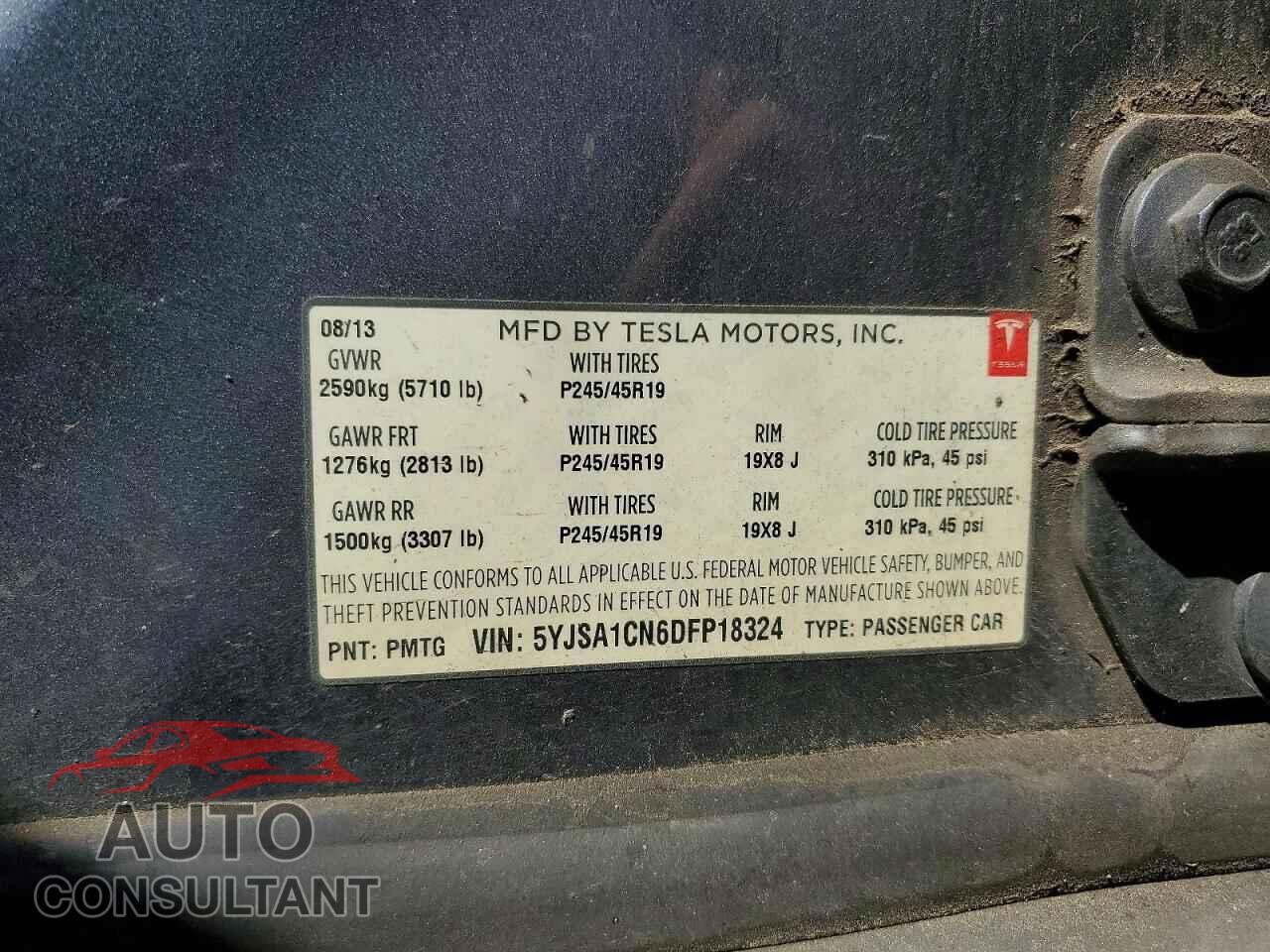 TESLA MODEL S 2013 - 5YJSA1CN6DFP18324