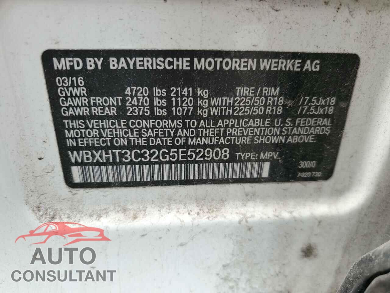 BMW X1 2016 - WBXHT3C32G5E52908