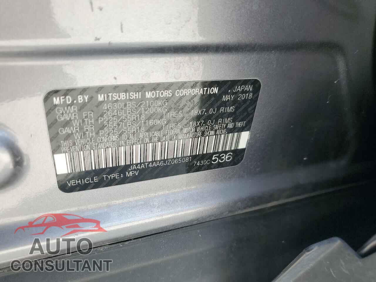 MITSUBISHI ECLIPSE 2018 - JA4AT4AA6JZ065081