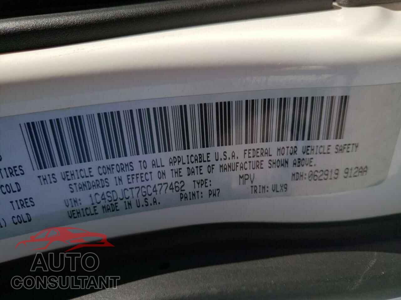 DODGE DURANGO 2016 - 1C4SDJCT7GC477462
