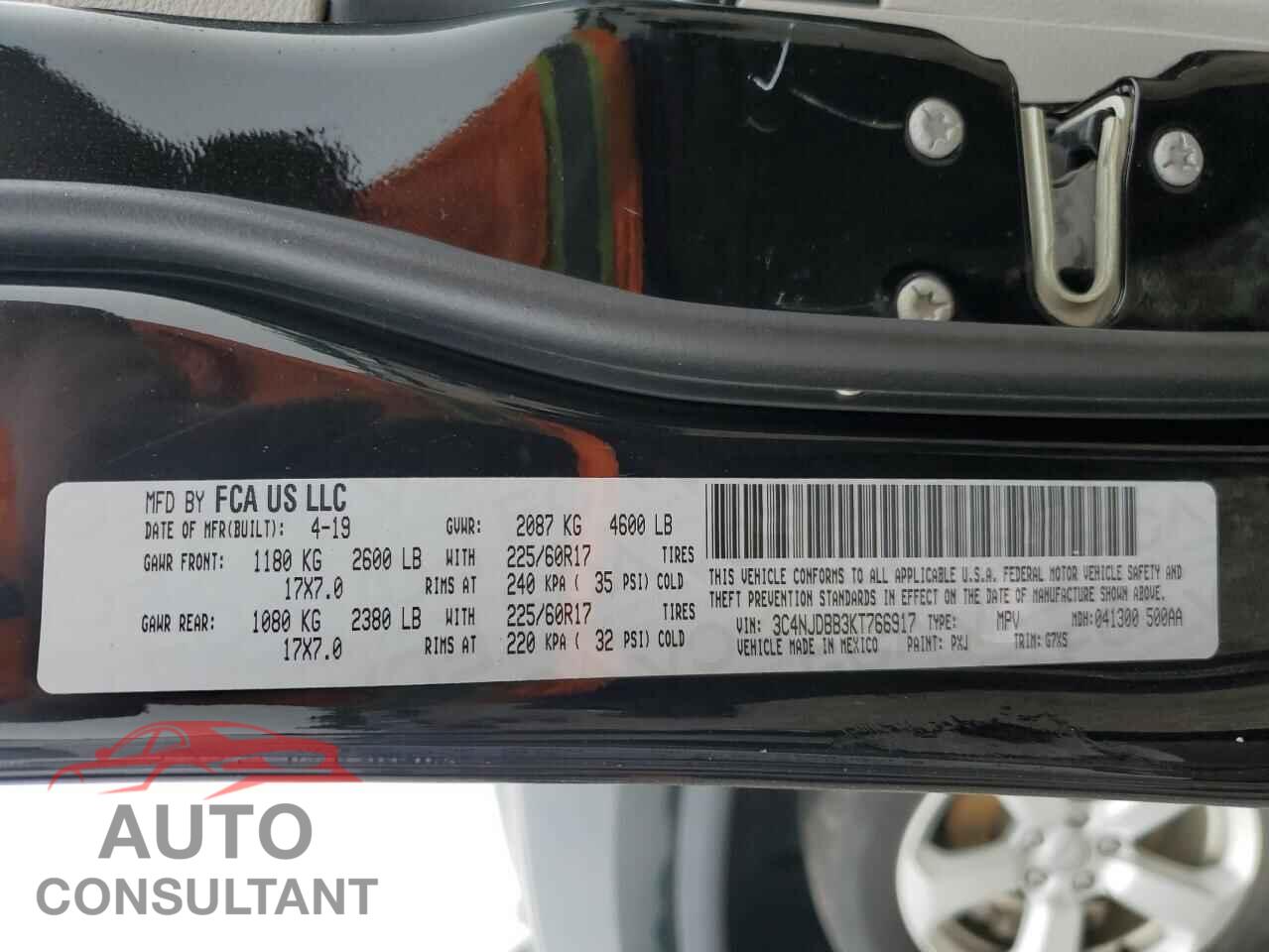 JEEP COMPASS 2019 - 3C4NJDBB3KT766917