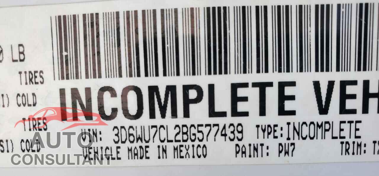DODGE RAM 5500 2011 - 3D6WU7CL2BG577439