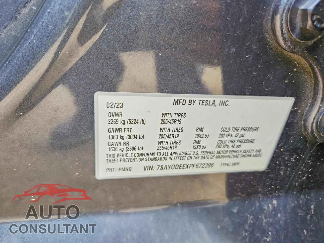 TESLA MODEL Y 2023 - 7SAYGDEEXPF672396