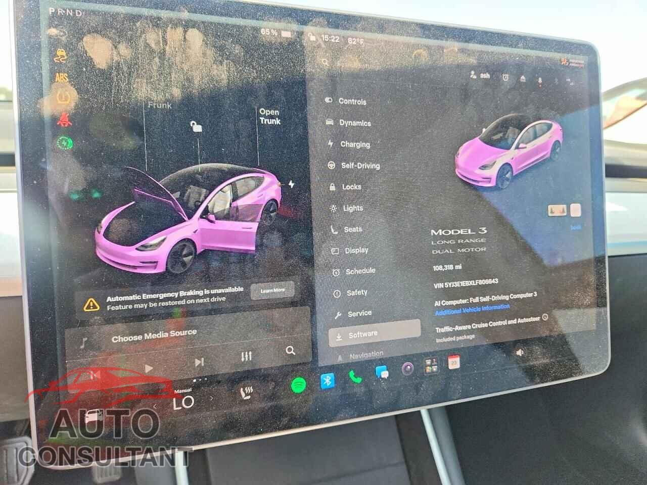 TESLA MODEL 3 2020 - 5YJ3E1EBXLF806643