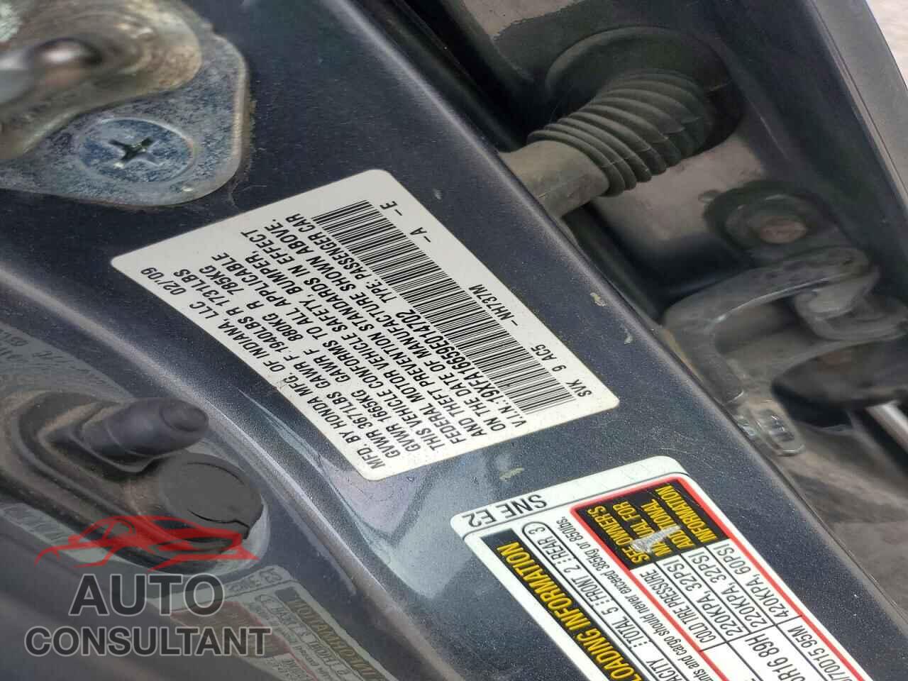 HONDA CIVIC 2009 - 19XFA16659E014702