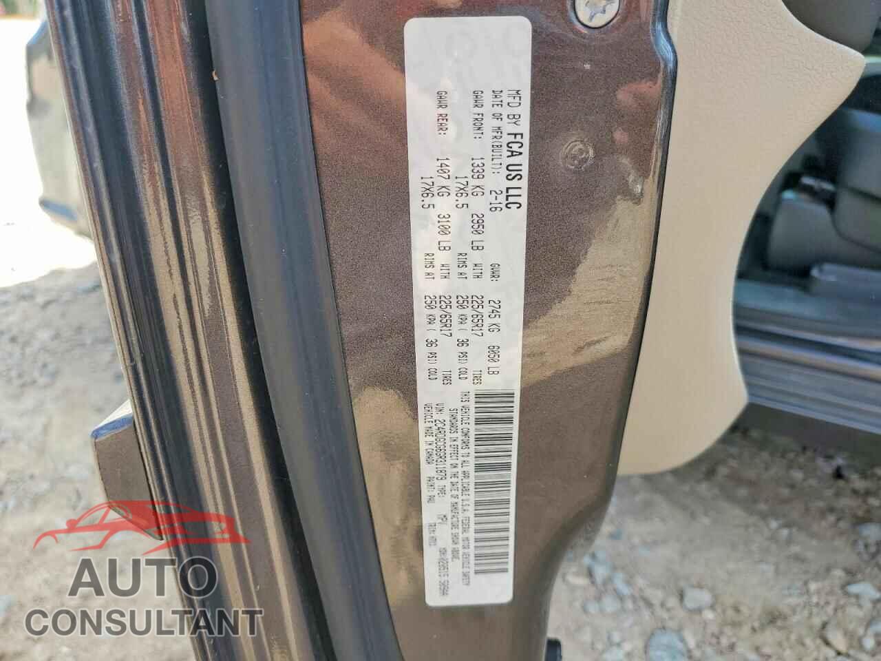 DODGE CARAVAN 2016 - 2C4RDGCG6GR311879