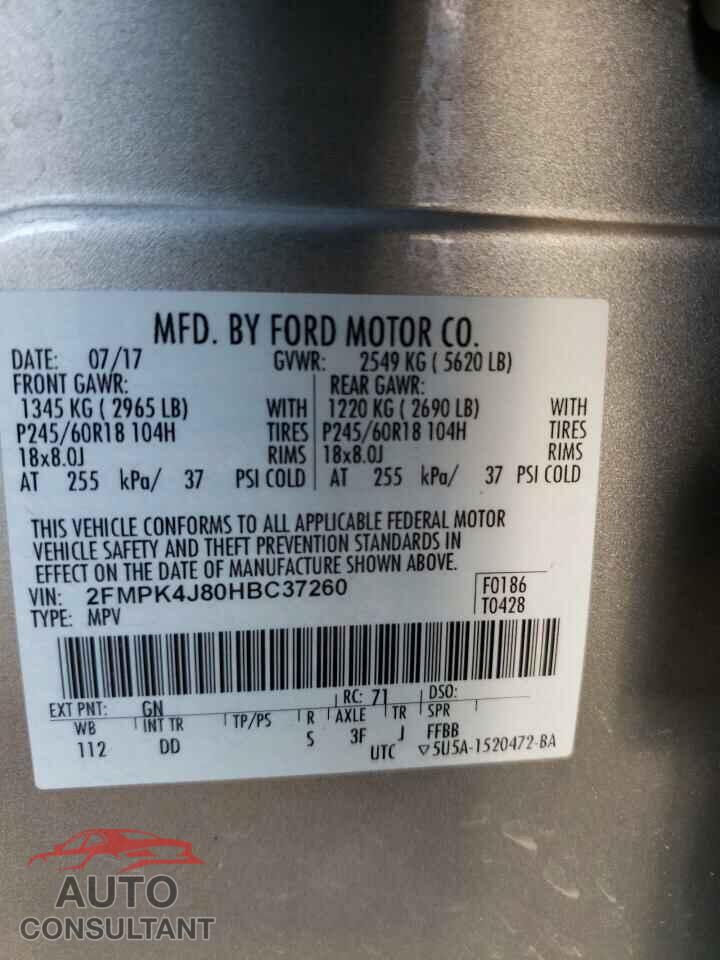 FORD EDGE 2017 - 2FMPK4J80HBC37260