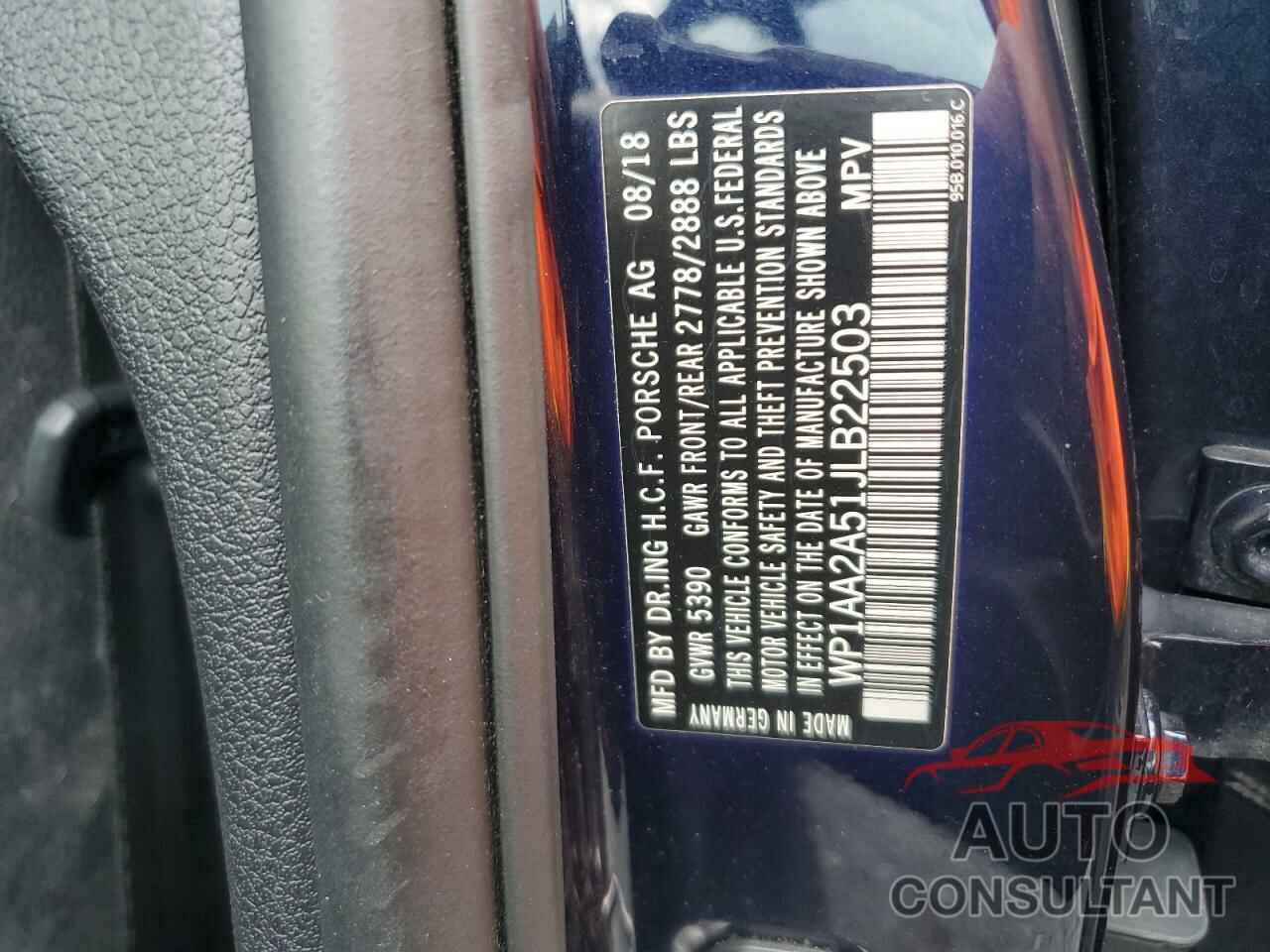 PORSCHE MACAN 2018 - WP1AA2A51JLB22503