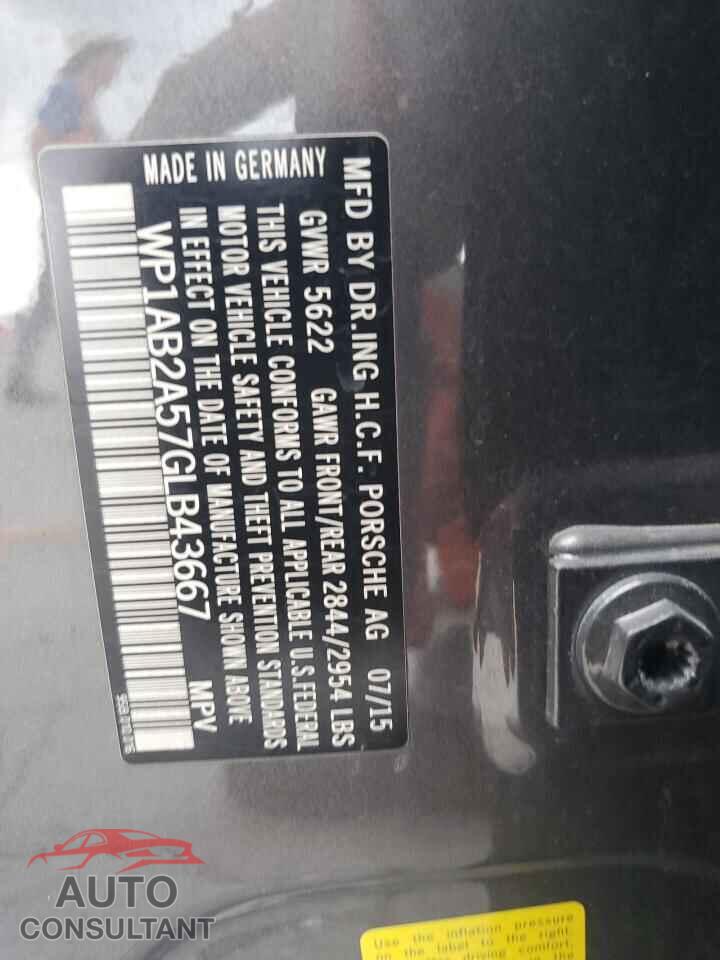 PORSCHE MACAN 2016 - WP1AB2A57GLB43667