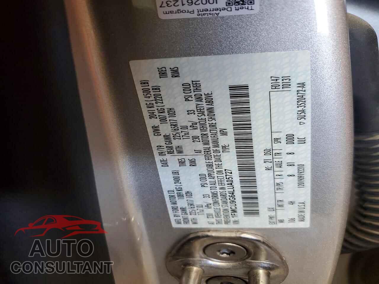 FORD ESCAPE 2020 - 1FMCU9G64LUA05727