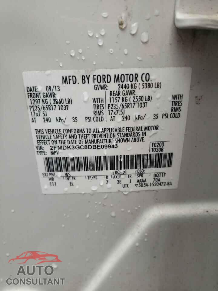FORD EDGE 2013 - 2FMDK3GC8DBE09943