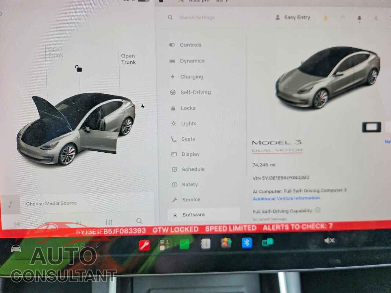 TESLA MODEL 3 2018 - 5YJ3E1EB5JF083393