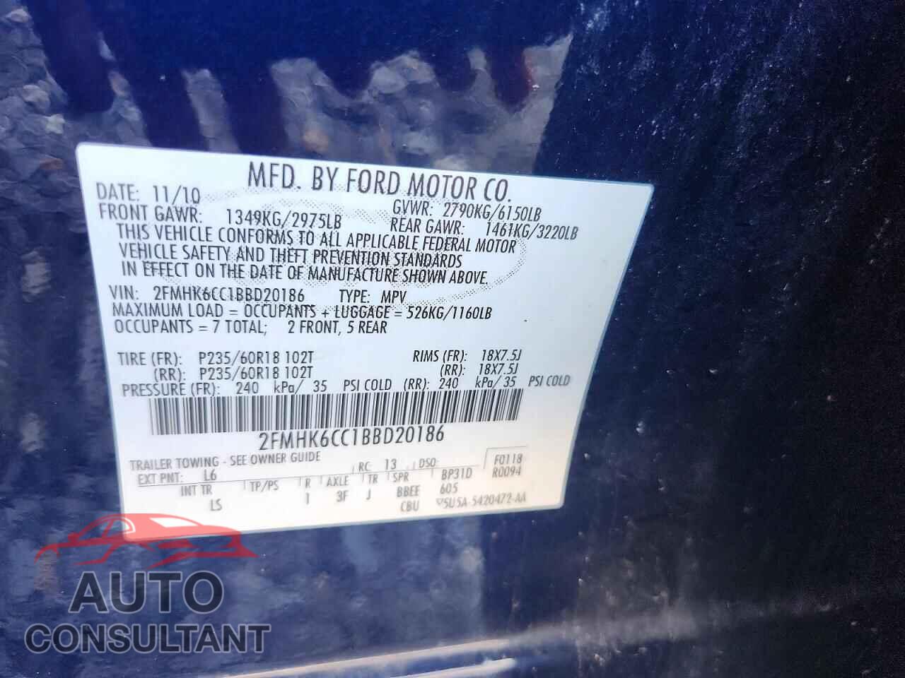 FORD FLEX 2011 - 2FMHK6CC1BBD20186