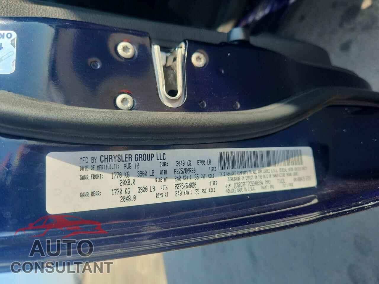 DODGE RAM 1500 2012 - 1C6RD7FT7CS340994
