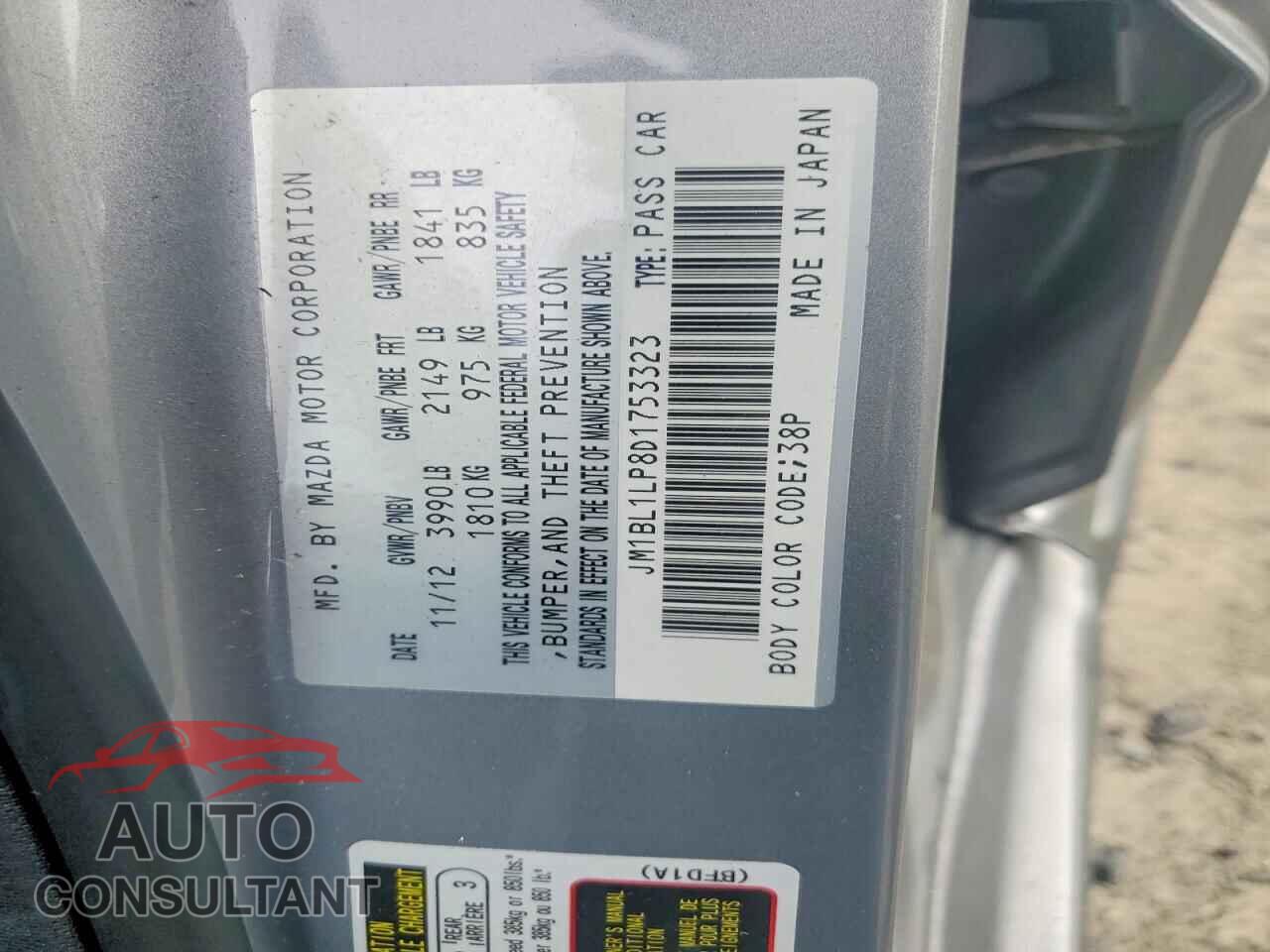 MAZDA 3 2013 - JM1BL1LP8D1753323