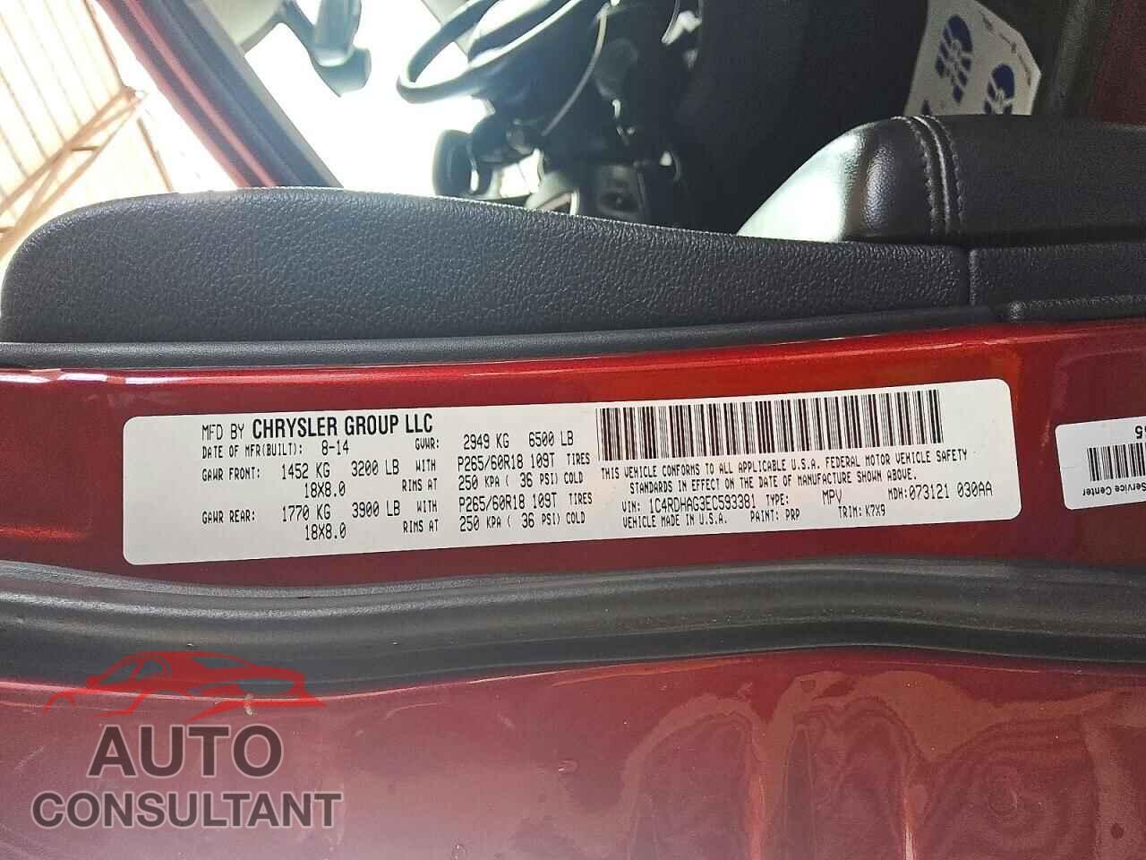 DODGE DURANGO 2014 - 1C4RDHAG3EC593381