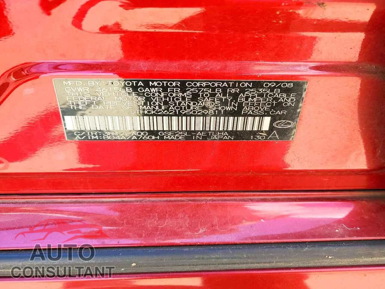 LEXUS IS 2009 - JTHCK262195029811
