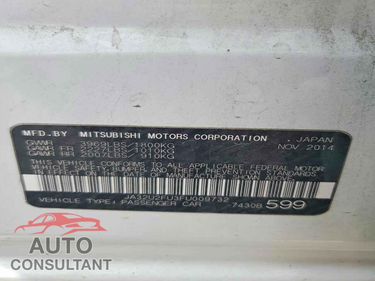 MITSUBISHI LANCER 2015 - JA32U2FU3FU009732