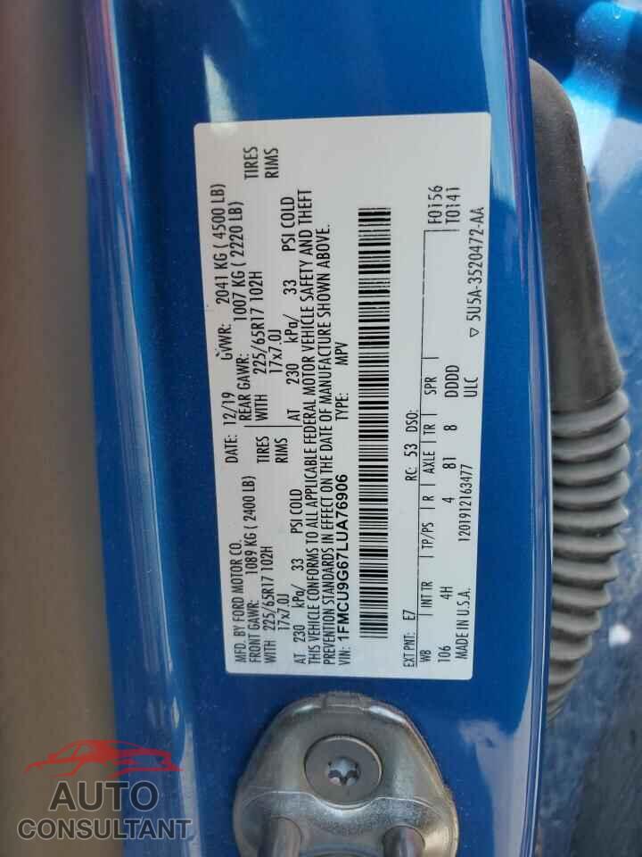 FORD ESCAPE 2020 - 1FMCU9G67LUA76906