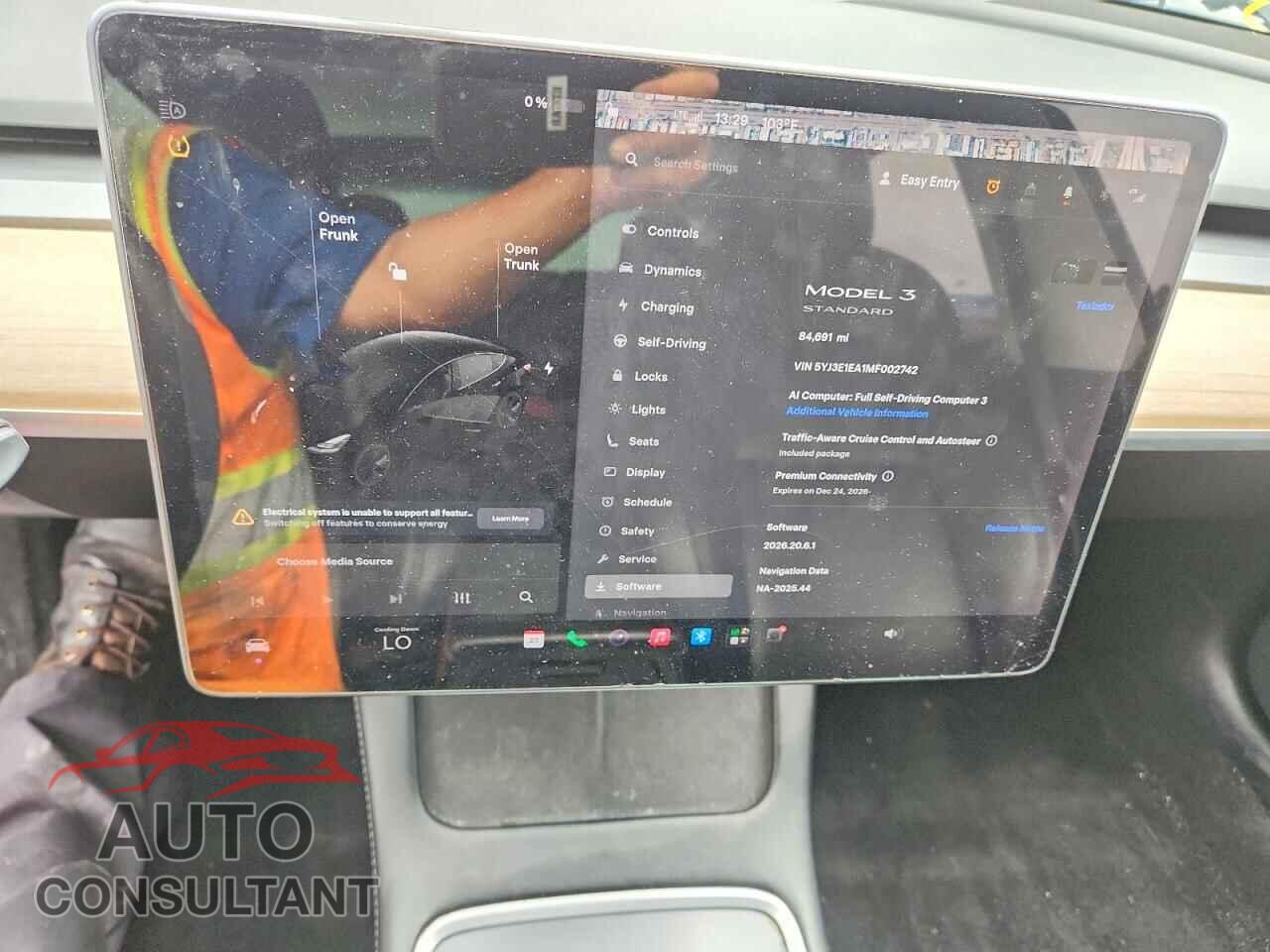 TESLA MODEL 3 2021 - 5YJ3E1EA1MF002742