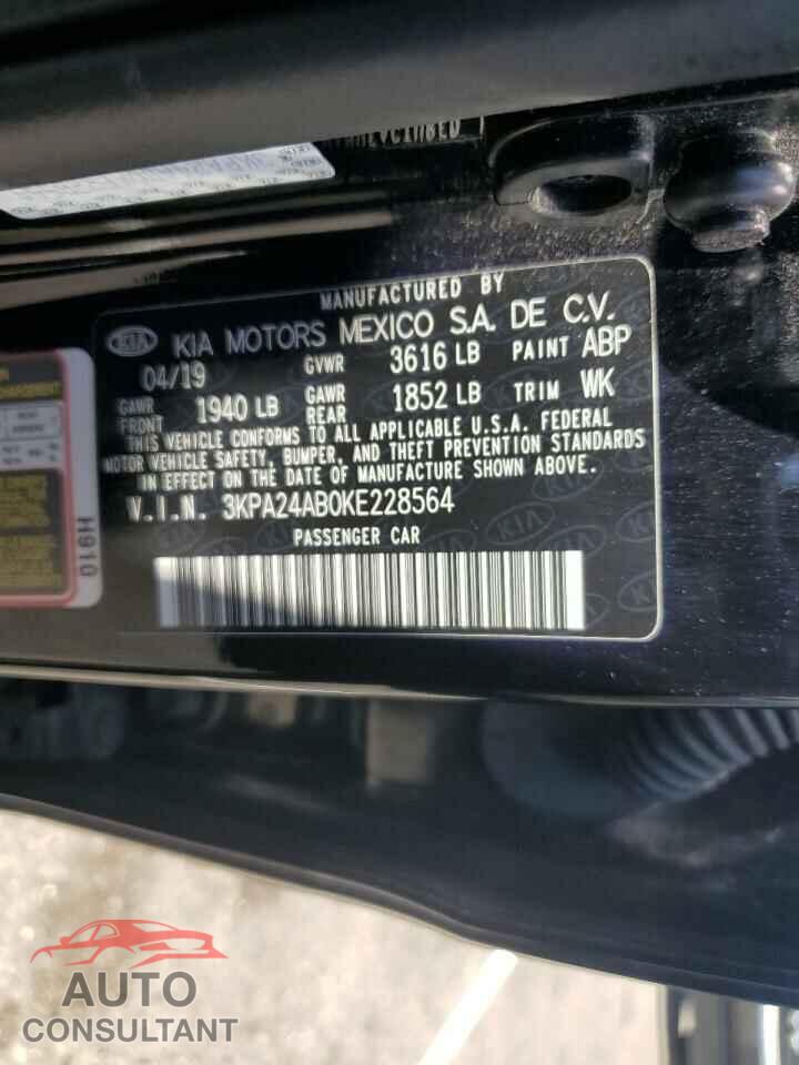 KIA RIO 2019 - 3KPA24AB0KE228564