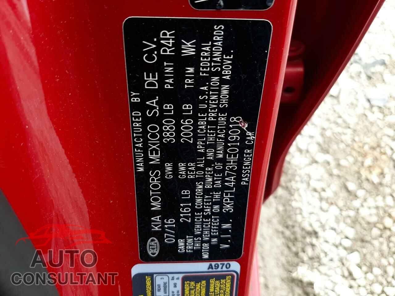 KIA FORTE 2017 - 3KPFL4A73HE019018