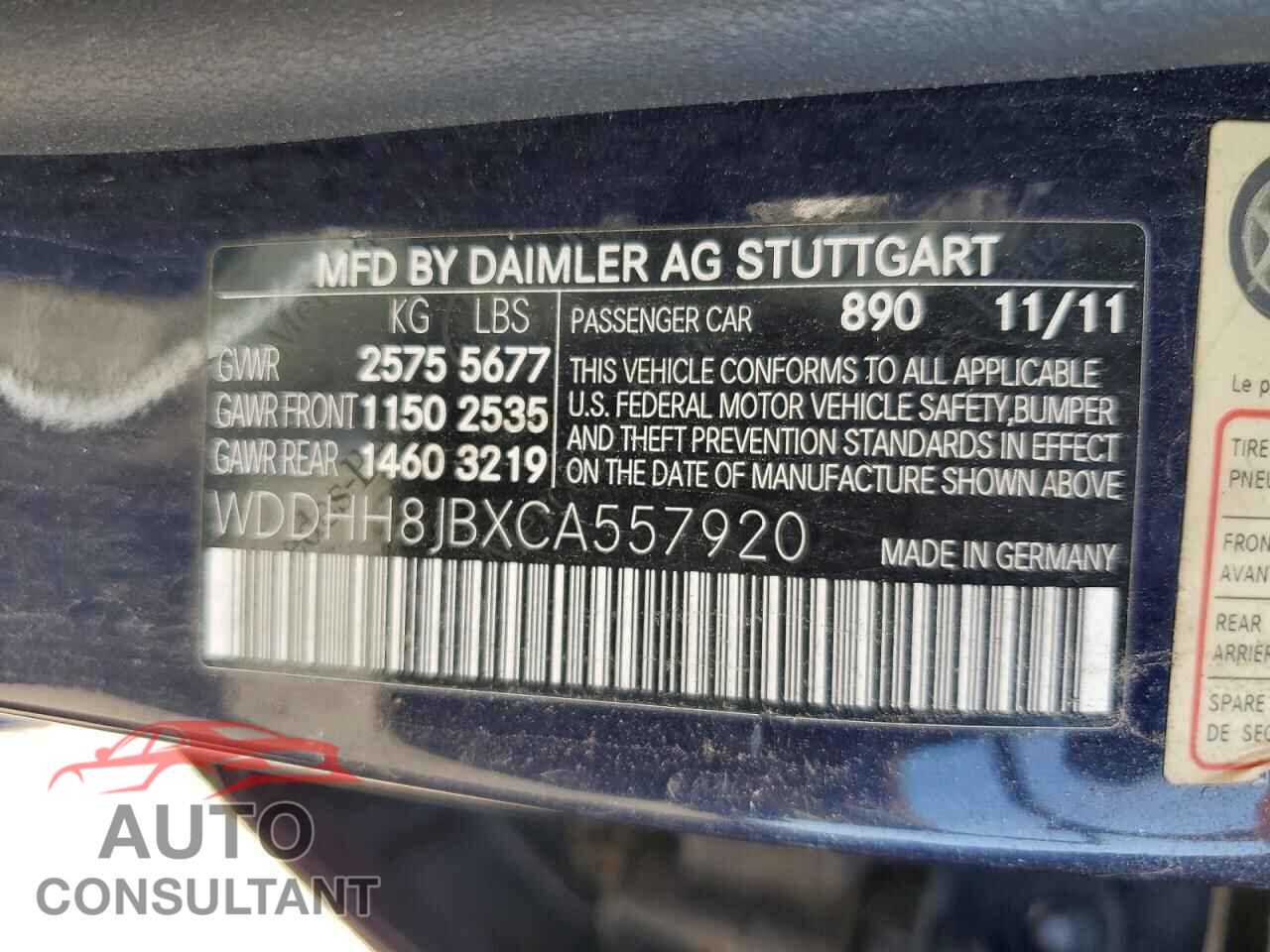 MERCEDES-BENZ E-CLASS 2012 - WDDHH8JBXCA557920