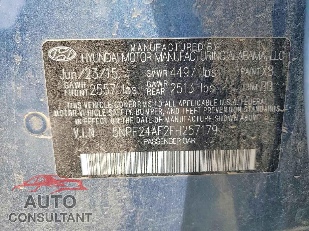 HYUNDAI SONATA 2015 - 5NPE24AF2FH257179