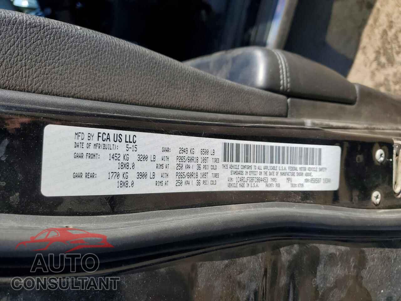 DODGE DURANGO 2015 - 1C4RDJFG8FC864453