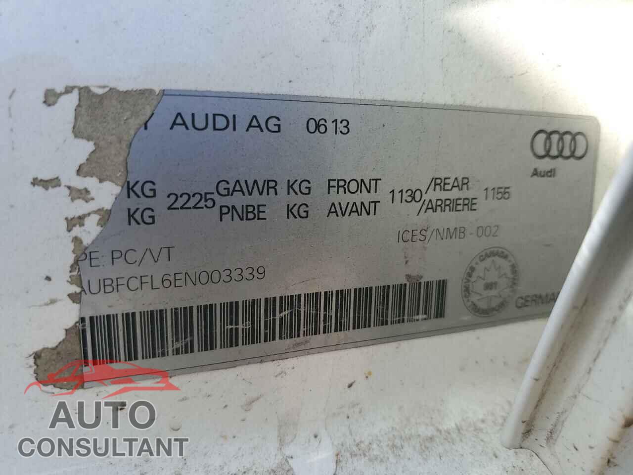 AUDI A4 2014 - WAUBFCFL6EN003339