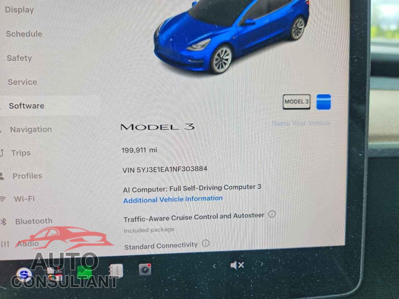 TESLA MODEL 3 2022 - 5YJ3E1EA1NF303884