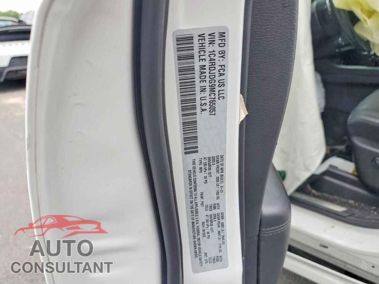 DODGE DURANGO 2021 - 1C4RDJDG9MC765057